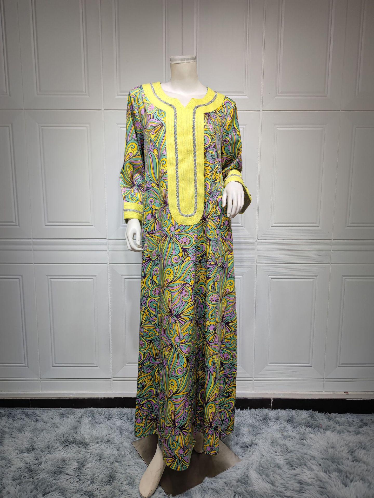 Robe musulmane brodée à diamants chauds HASASERIES HS1074