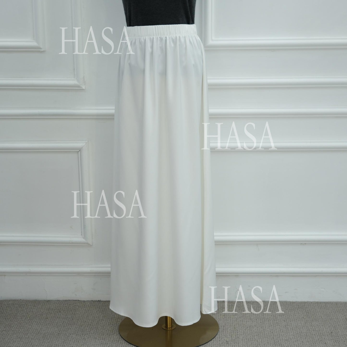 HASA HS6784 Soft Luxury Asymmetric Modest Top with Lace Detail