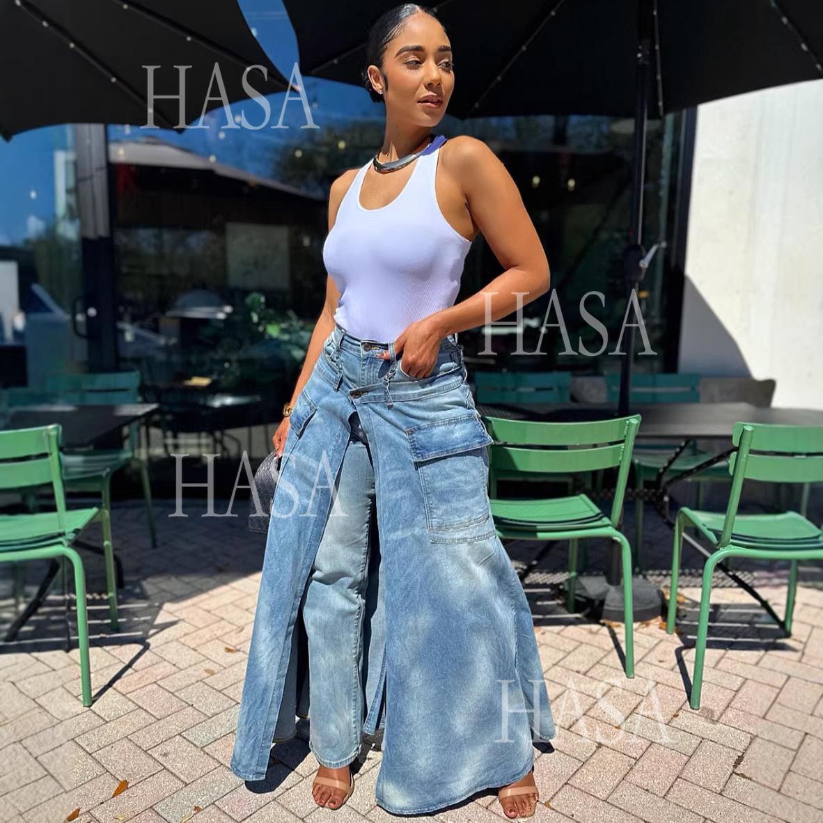 HASA HS6777 Trendy Denim Skirt Pants