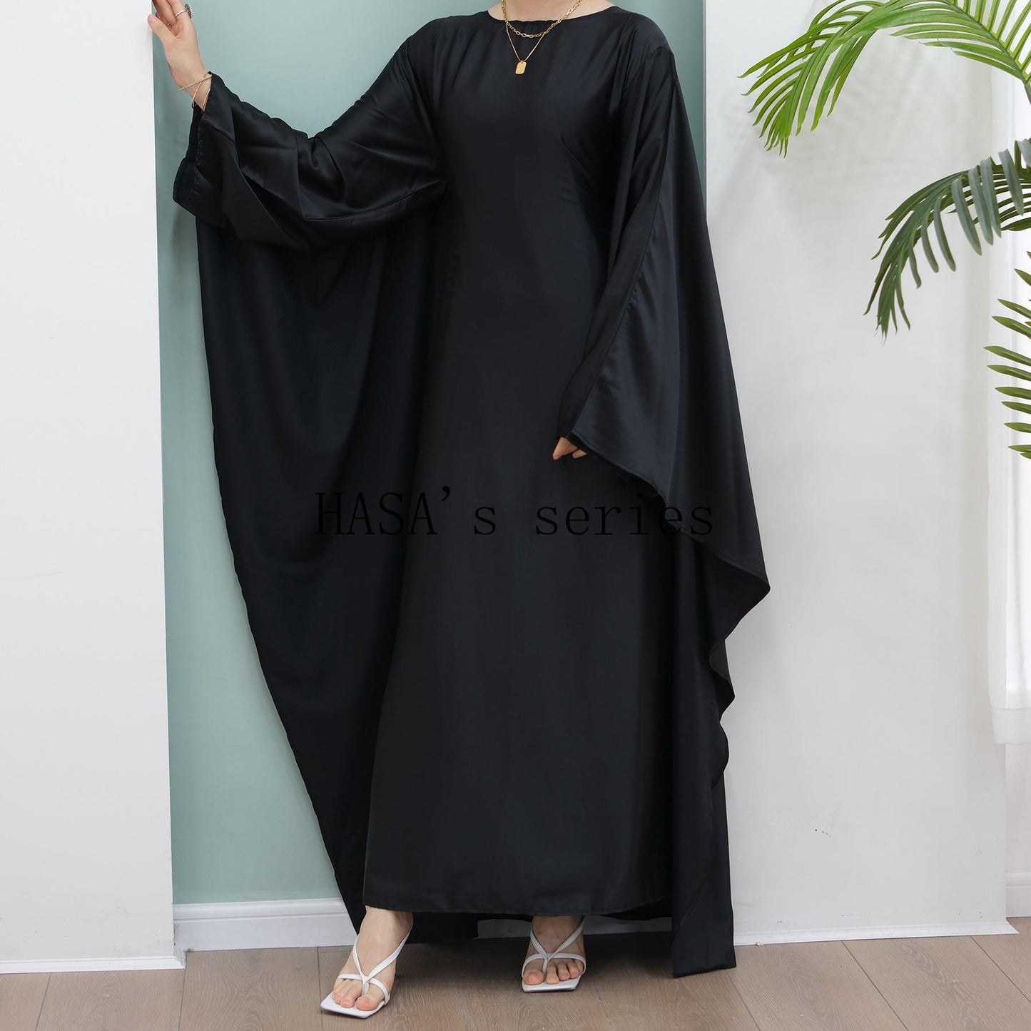 HS4835 High-density Stretch Satin Long Dress, Simple, Elegant, and Comfortable To Wear.