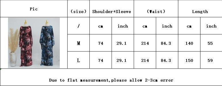 HS6621  Printed Long-sleeved Dress (with Optional Headscarf)
