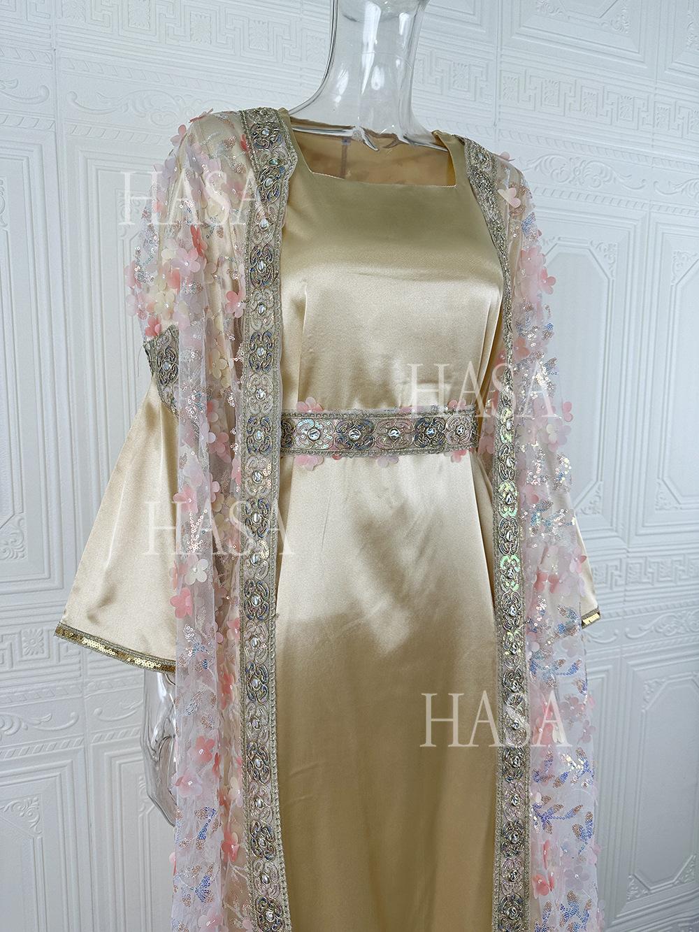 HASA HS6761 Elegant Occasion Ready Open Abaya Set