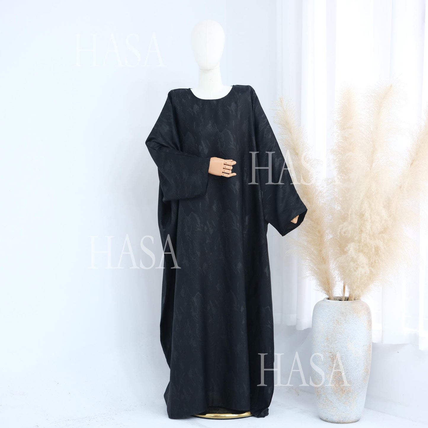 HS5872 Three-dimensional Jacquard Two-piece Dress-tight Waist + Textured Long Design