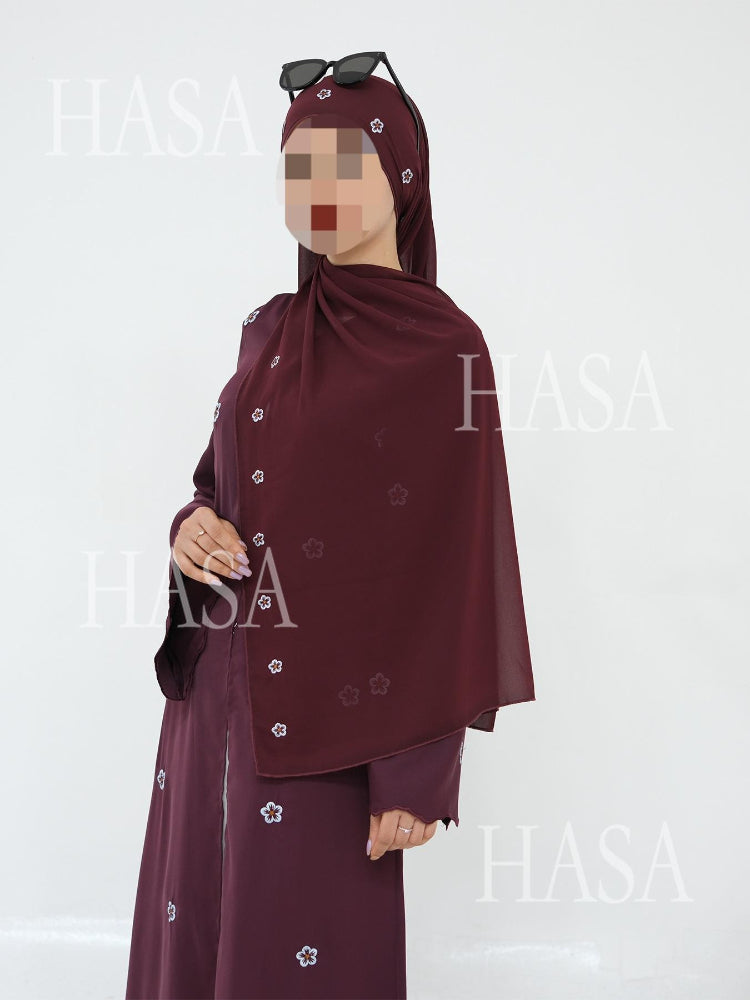 HS6612 All-over Embroidered Cardigan Two-piece Set