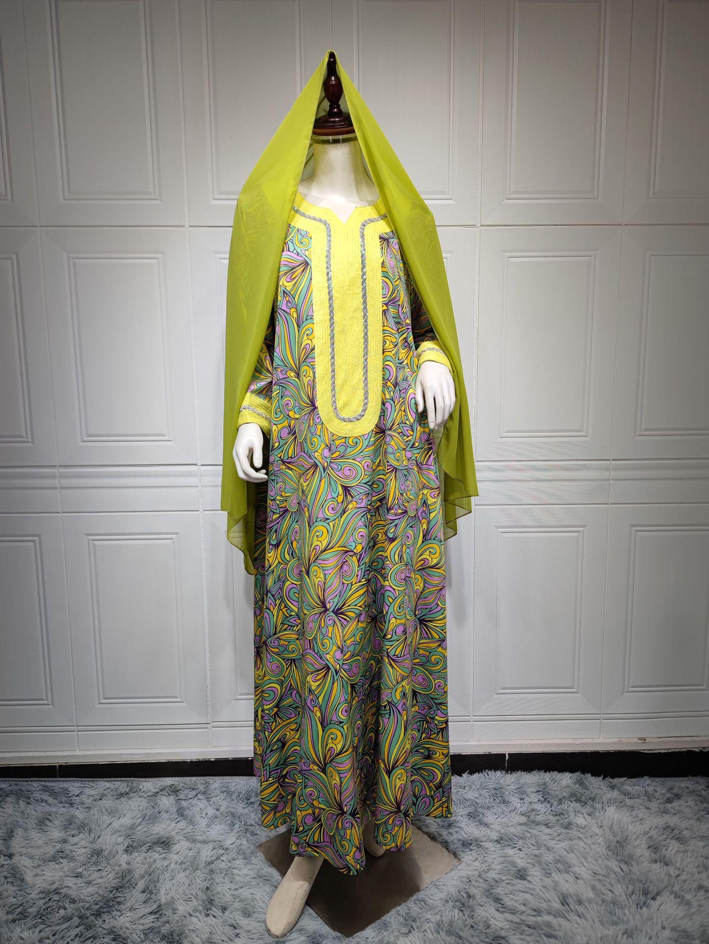 Robe musulmane brodée à diamants chauds HASASERIES HS1074