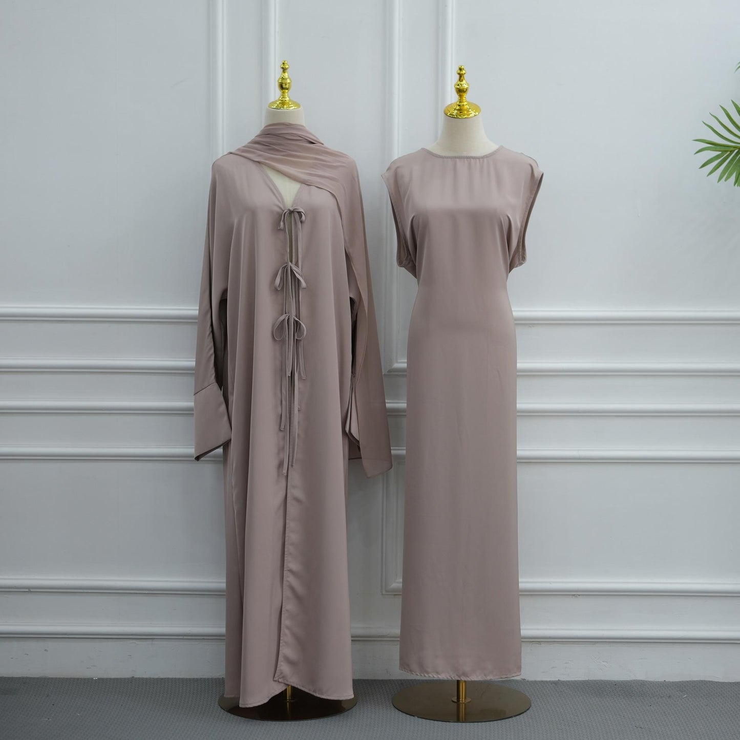 HASA HS6812 Loriya Large Size Long Sleeve Party Solid Color Three-piece Set