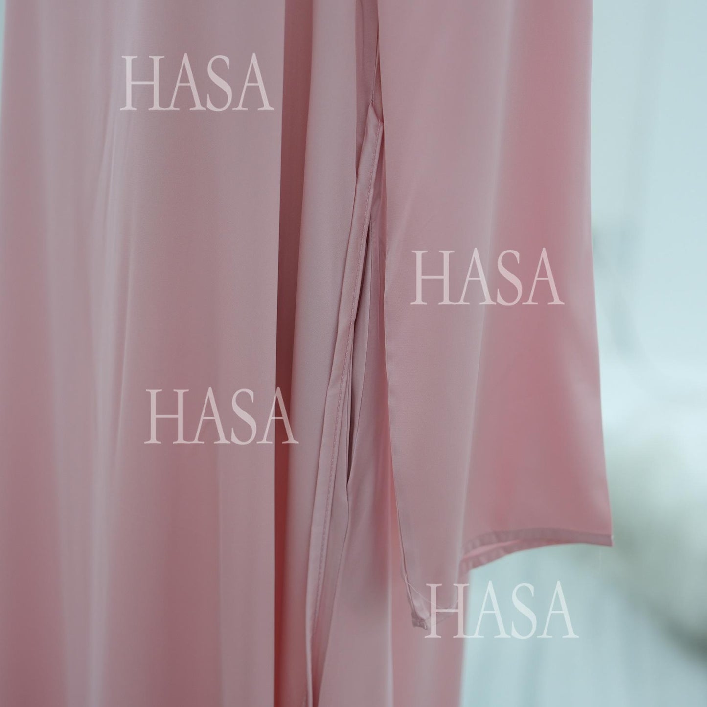 HS6516 Two-piece Maxi Dress with Embroidered Cardigan. Headscarf Not Included.