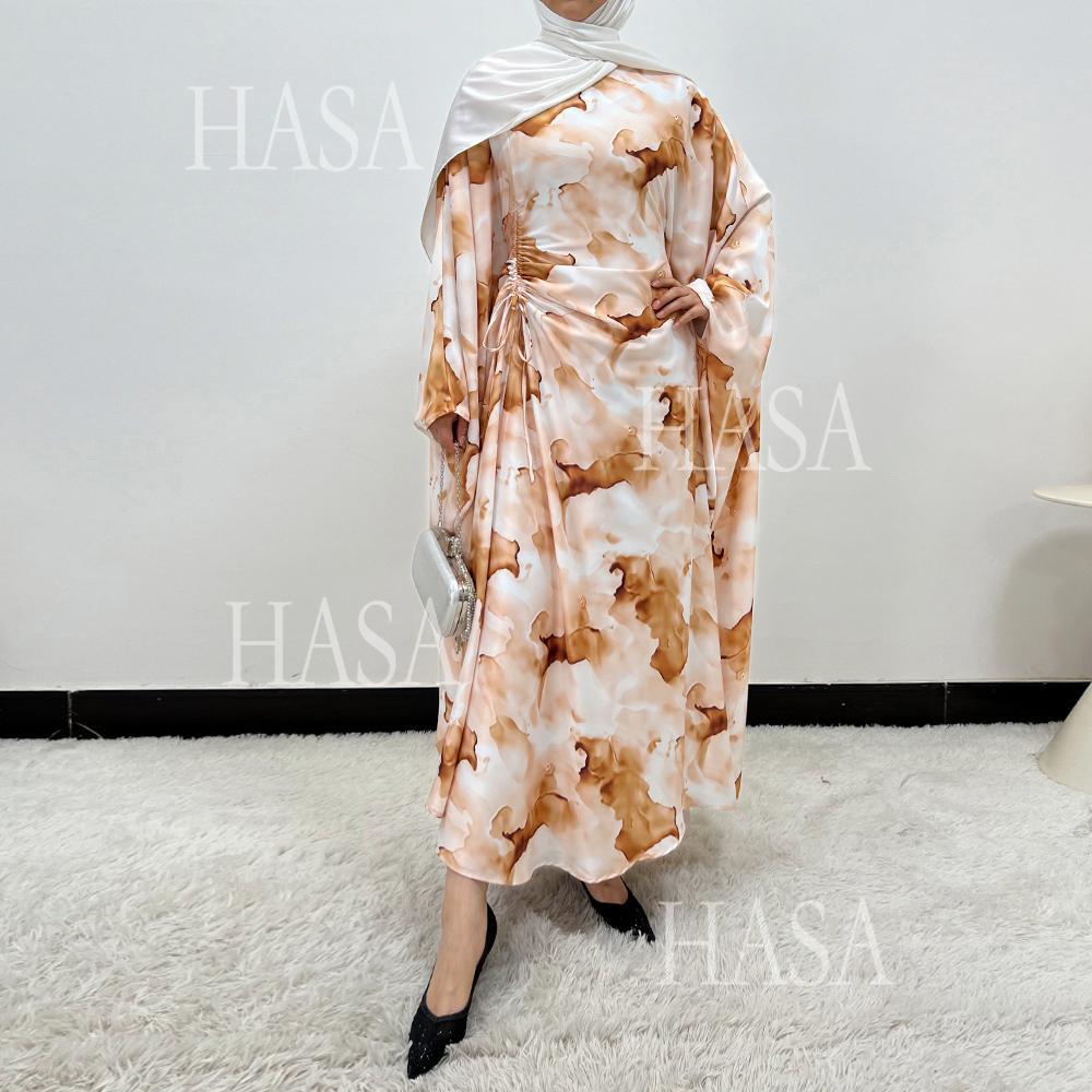 HS6502 Loose-fitting Printed Robe (headscarf Not Included)