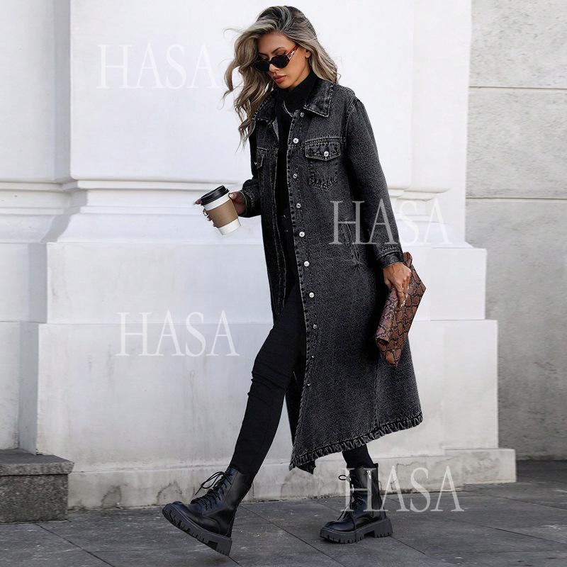 HASASERIES  HS6694 Denim Long Coat