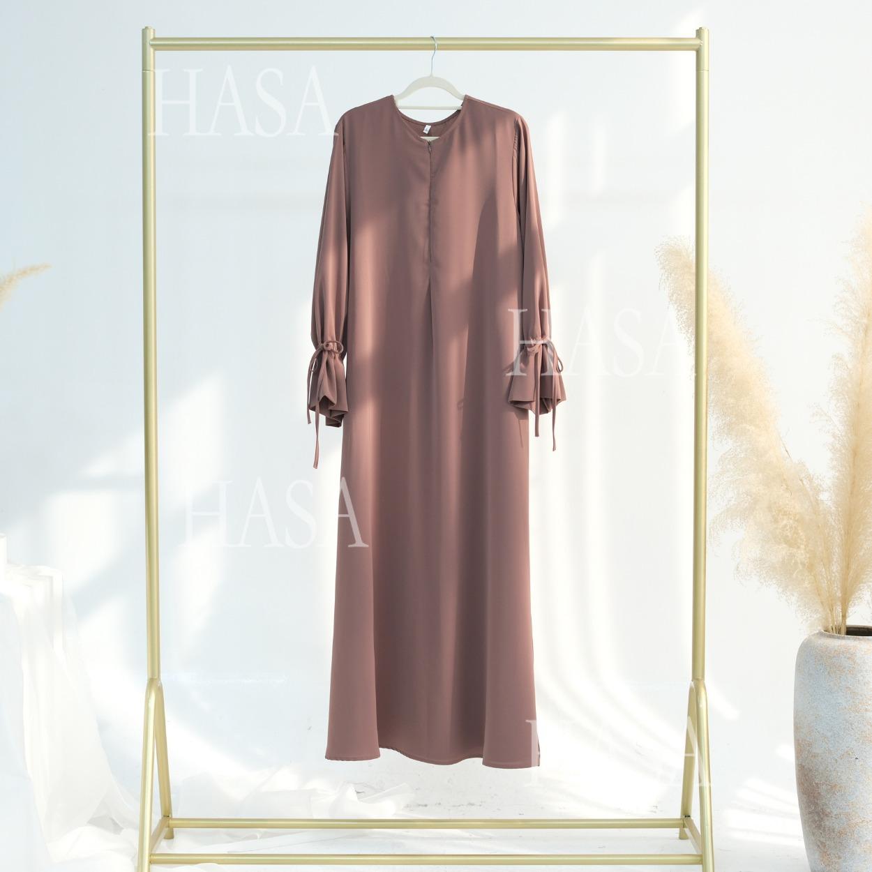 HS5861 Solid Color Sleeve Robe (without Headscarf), Elegant Temperament Instantly abaya girl