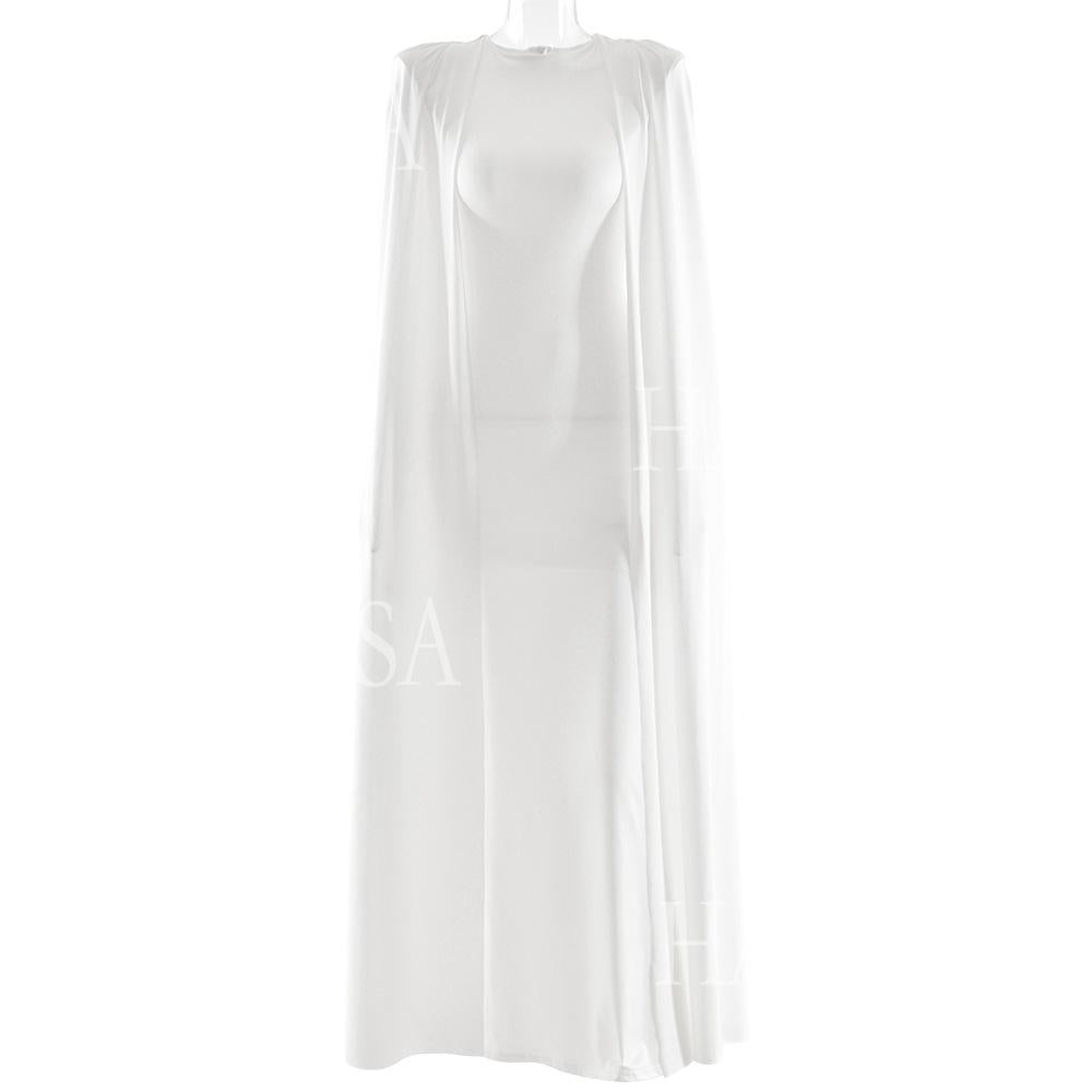 HASA HS6774 Luxury Long Sleeve Cape Style Bodycon Dress