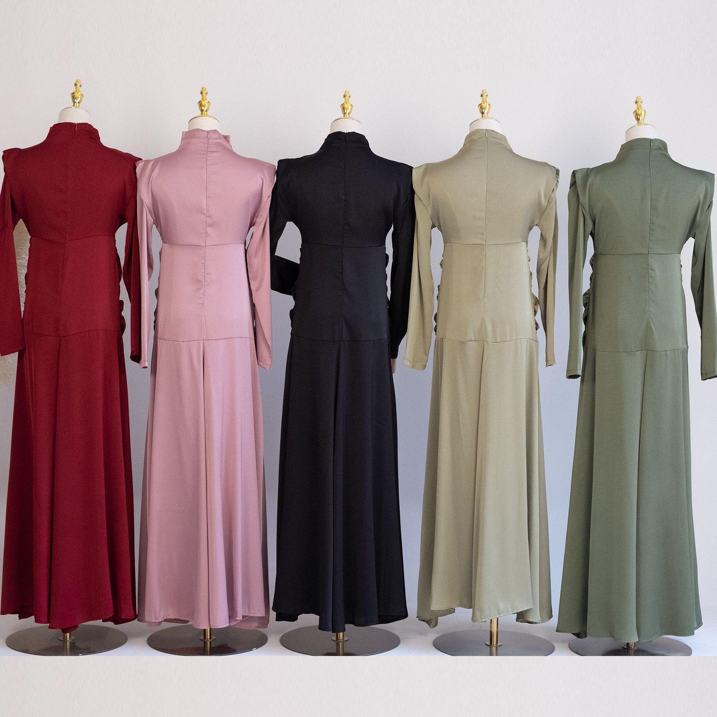 Robe de chambre amincissante à col montant de couleur unie HASASERIES HS1020