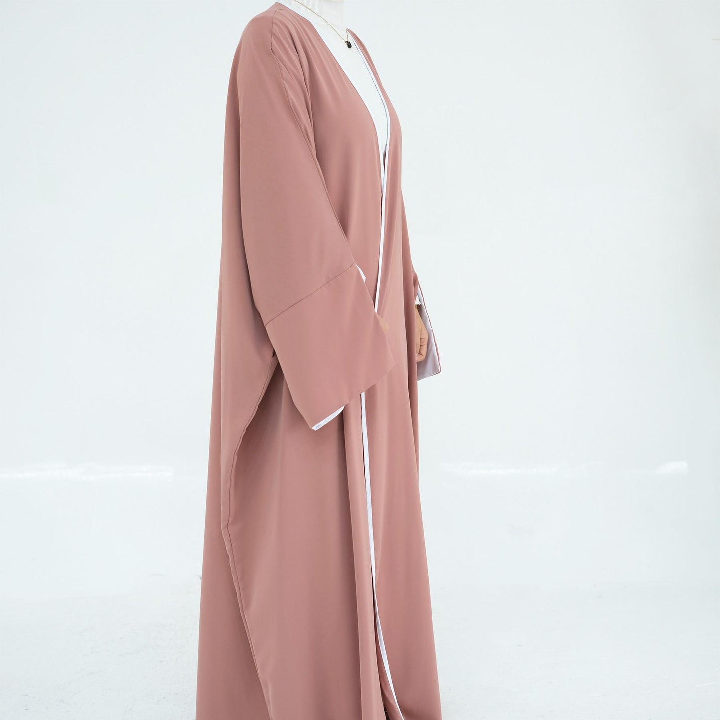 HS5877 The Loose-fitting Robe Has A Lightweight Silhouette That Is Perfect for Any Occasion open abaya outfit
