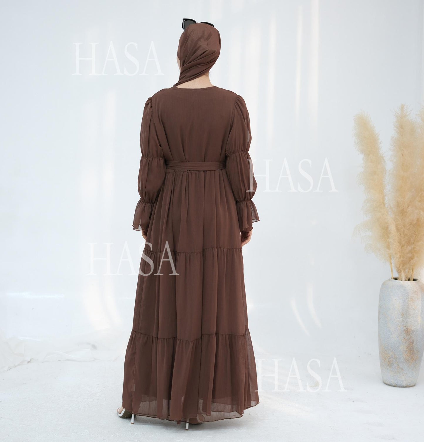 HS5881 Simple Two-piece Suit, A Dress Combination That Combines Comfort and Elegance closed abayas