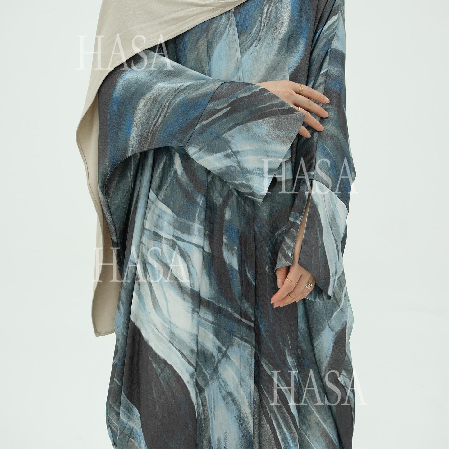 HS6509 Abstract Printed Loose Abaya (Headscarf Not Included)