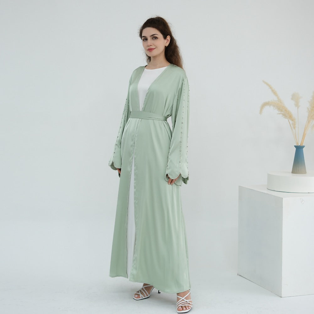 HS6602 Fully hand-beaded long cardigan jacket (headscarf not included)