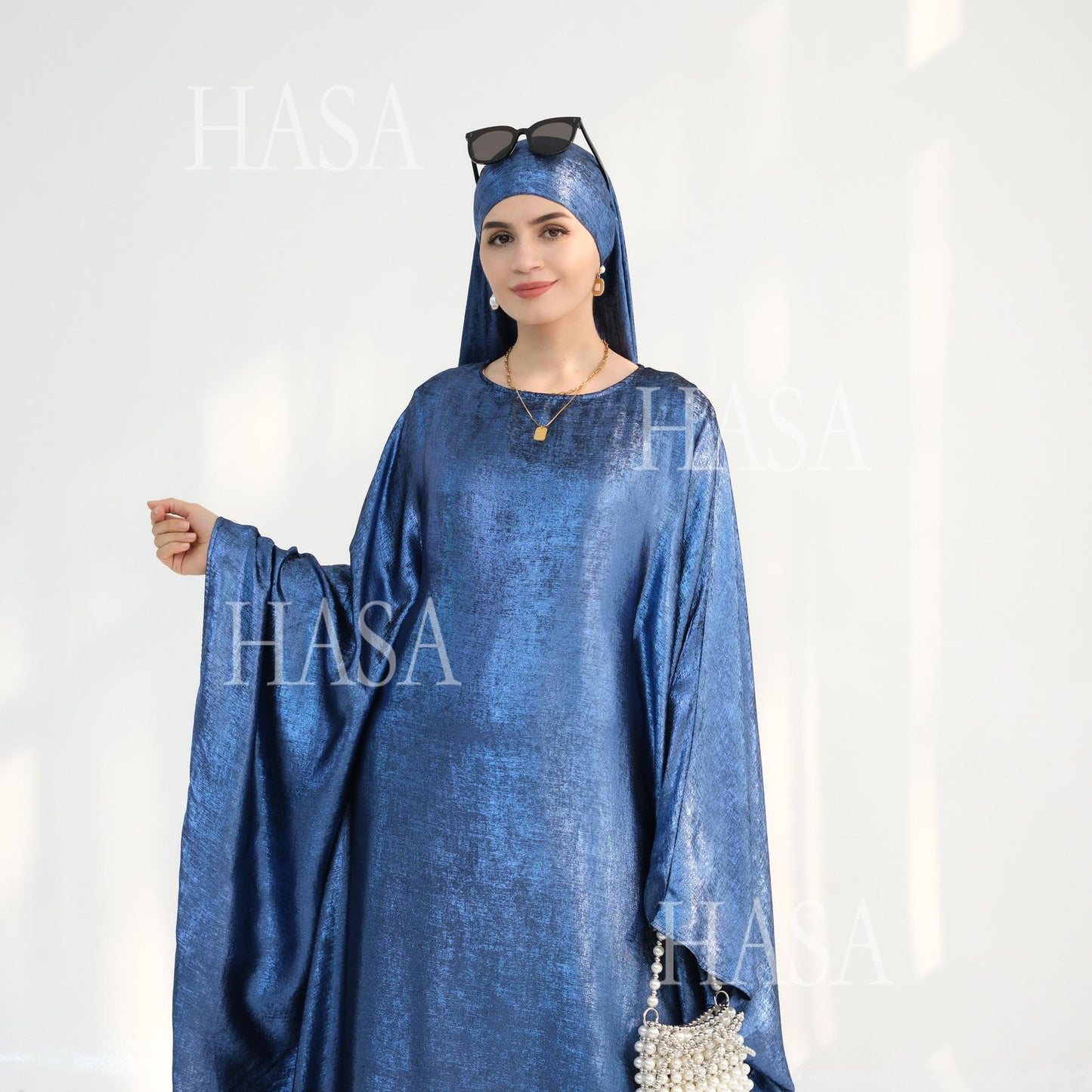 HS5879 Light-sensing Two-piece Dress | with Headscarf Design, The Overall Matching Is More Worry-free