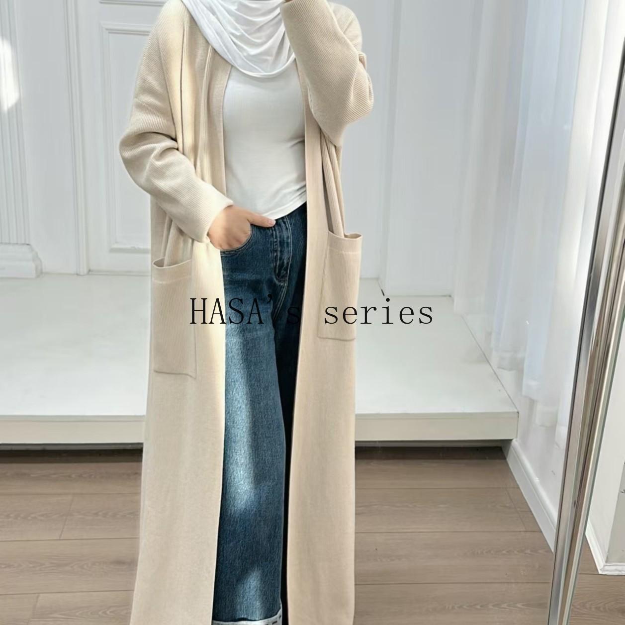 HS5439 Temperament Knitted Cardigan - Autumn and Winter Thick Loose Long Dress long  sleeve