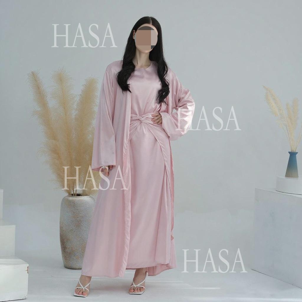 HS6581 Solid color three-piece women's long skirt suit
