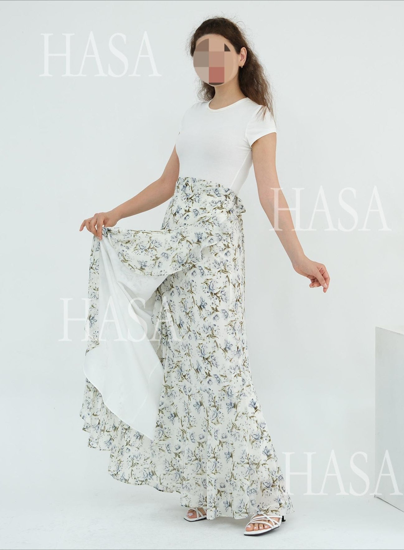 HS6580 Printed cardigan and skirt two-piece set