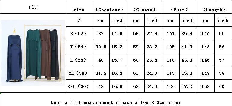 HS5870 Elegant drape two-piece robe dress-Light luxury street style abaya girl