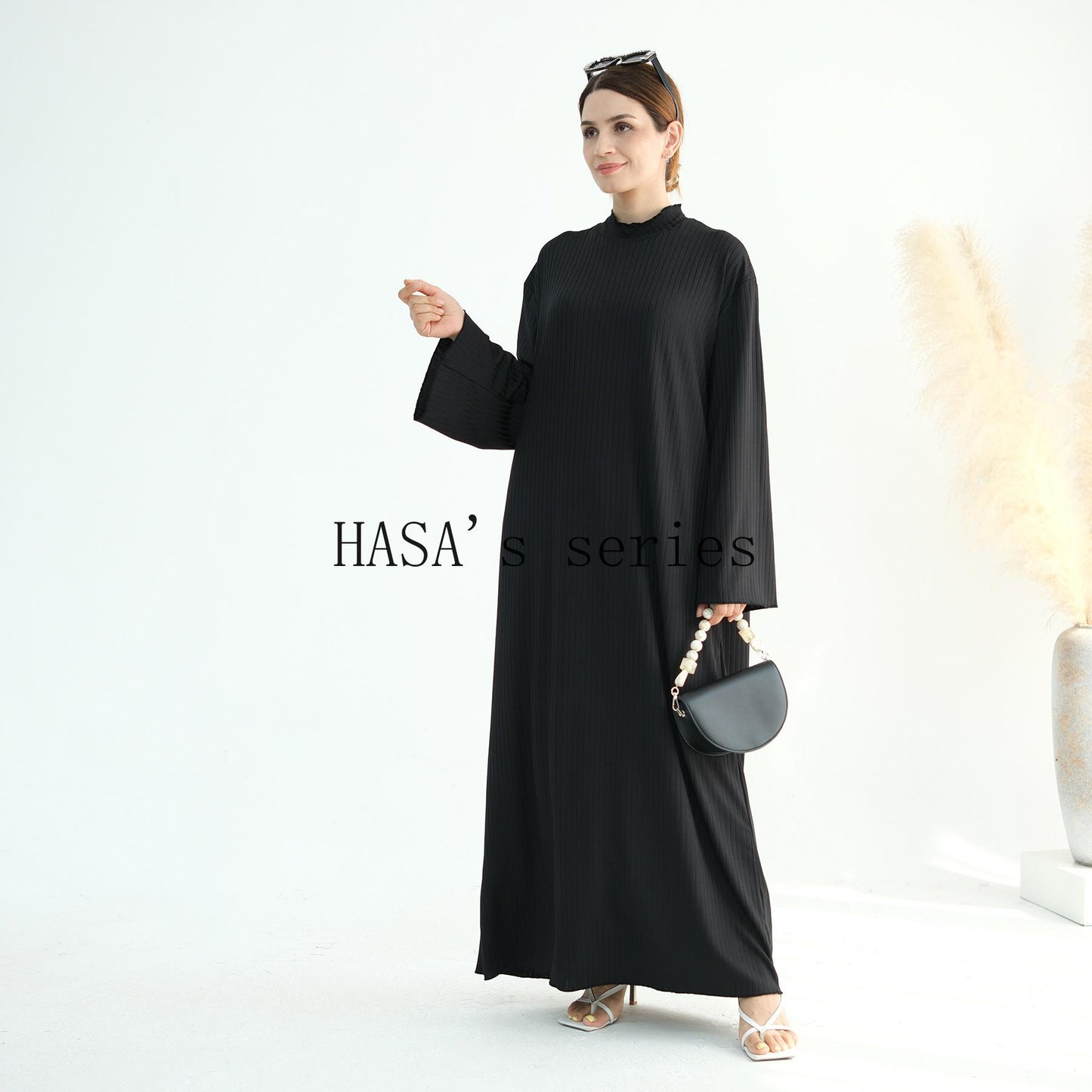 HS5509 Beautiful Stand Collar Dress Robe - Lightweight multi-color design, comfortable and stylish party  wear red dress thick  thigh 2  part bow  outfits