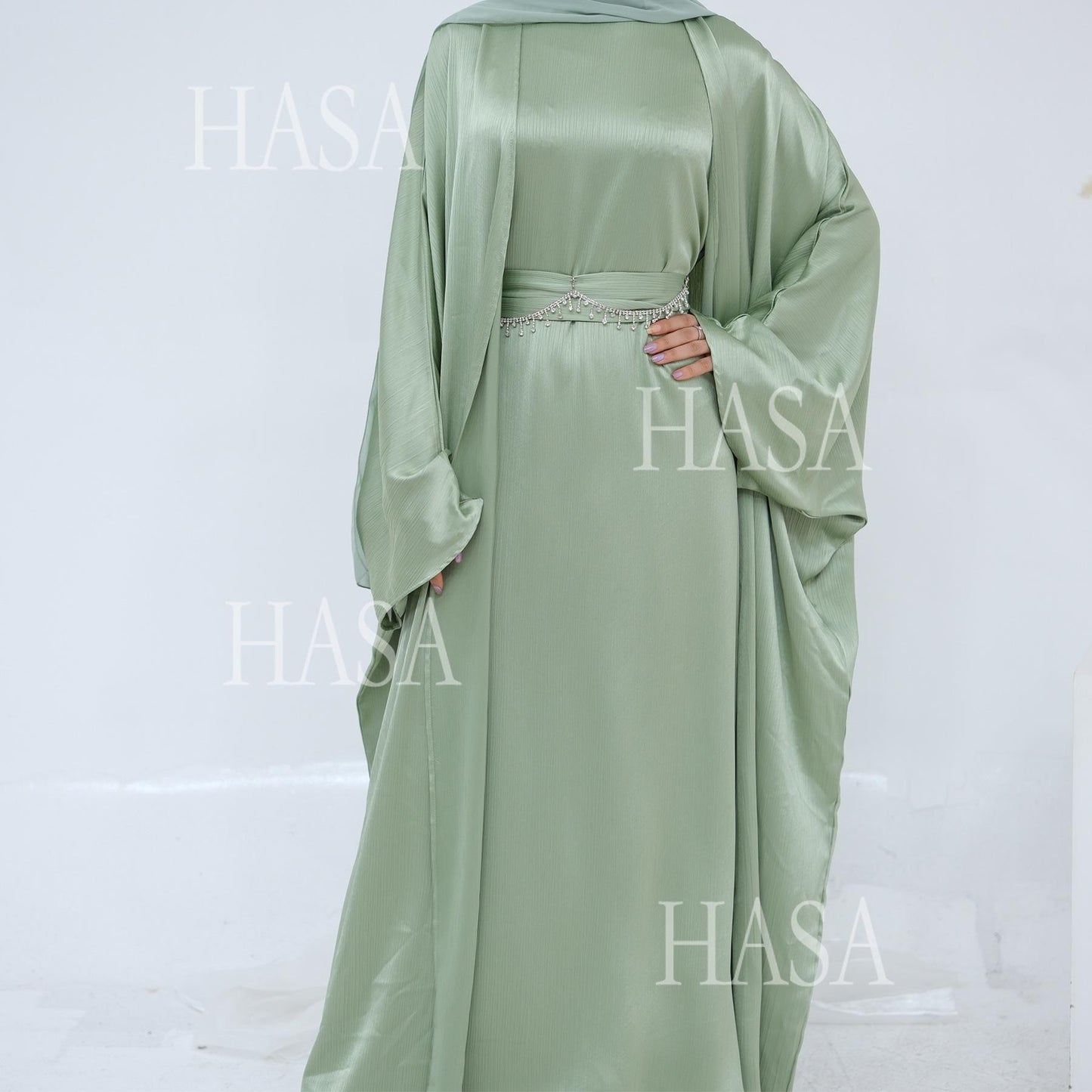 HS6575 Elegant Two-piece Cardigan Robe Set