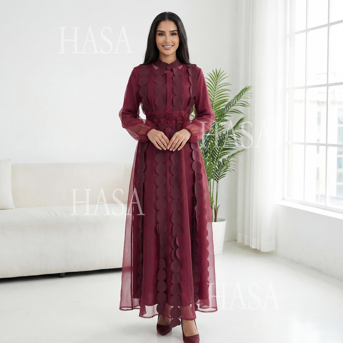 HASA HS6805 Premium Modest Abaya Set with Chic Details
