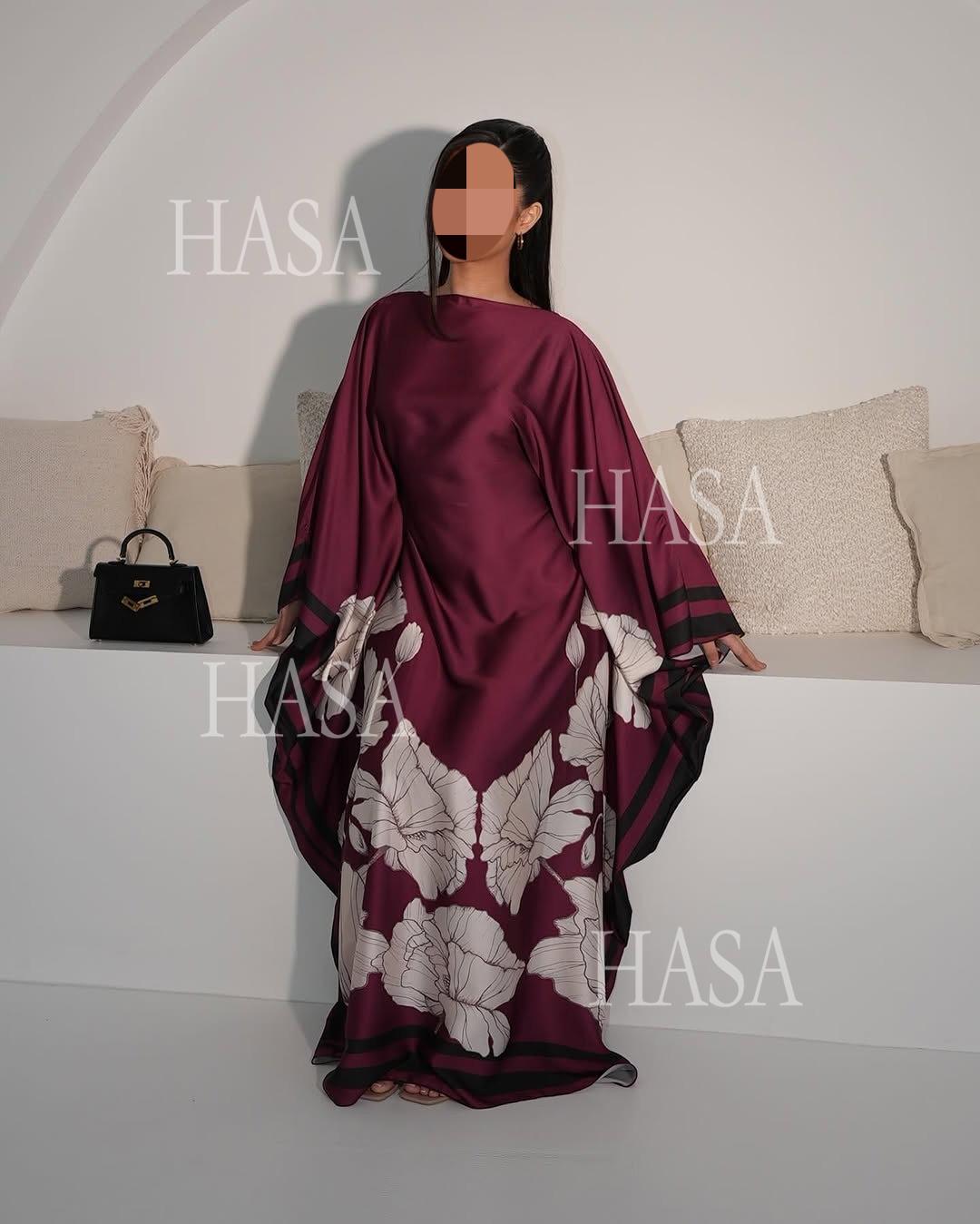 HS6556 Colorblock Print Cardigan Robe Dress
