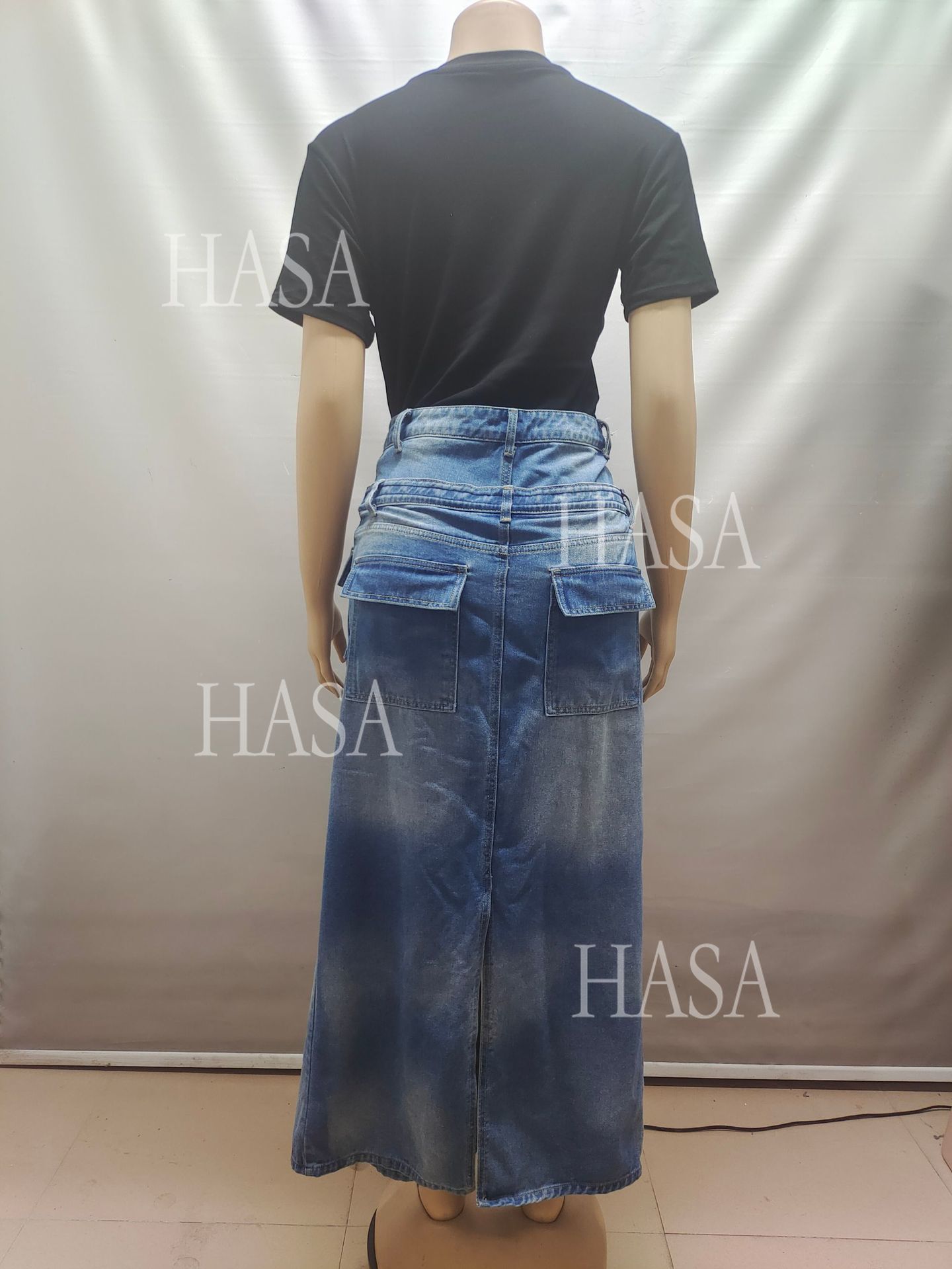 HASA HS6777 Trendy Denim Skirt Pants