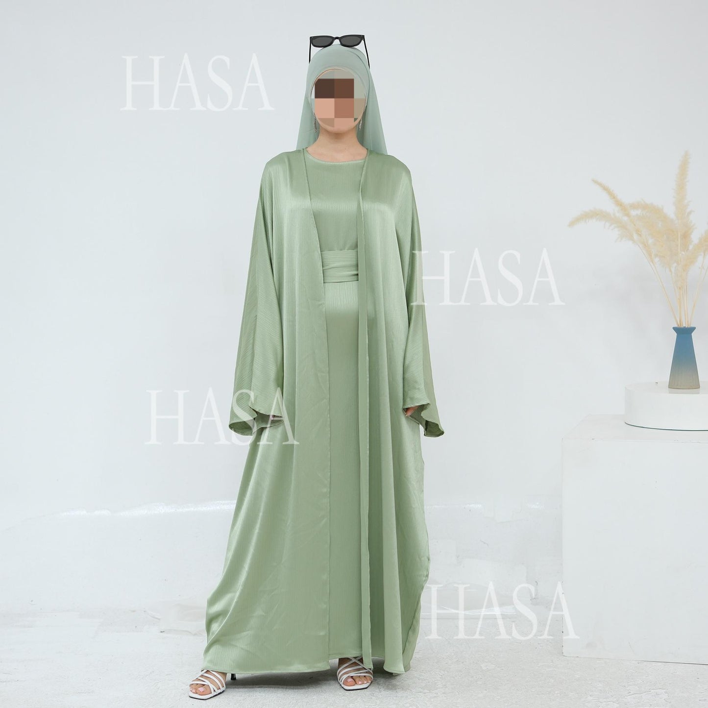 HS6575 Elegant Two-piece Cardigan Robe Set