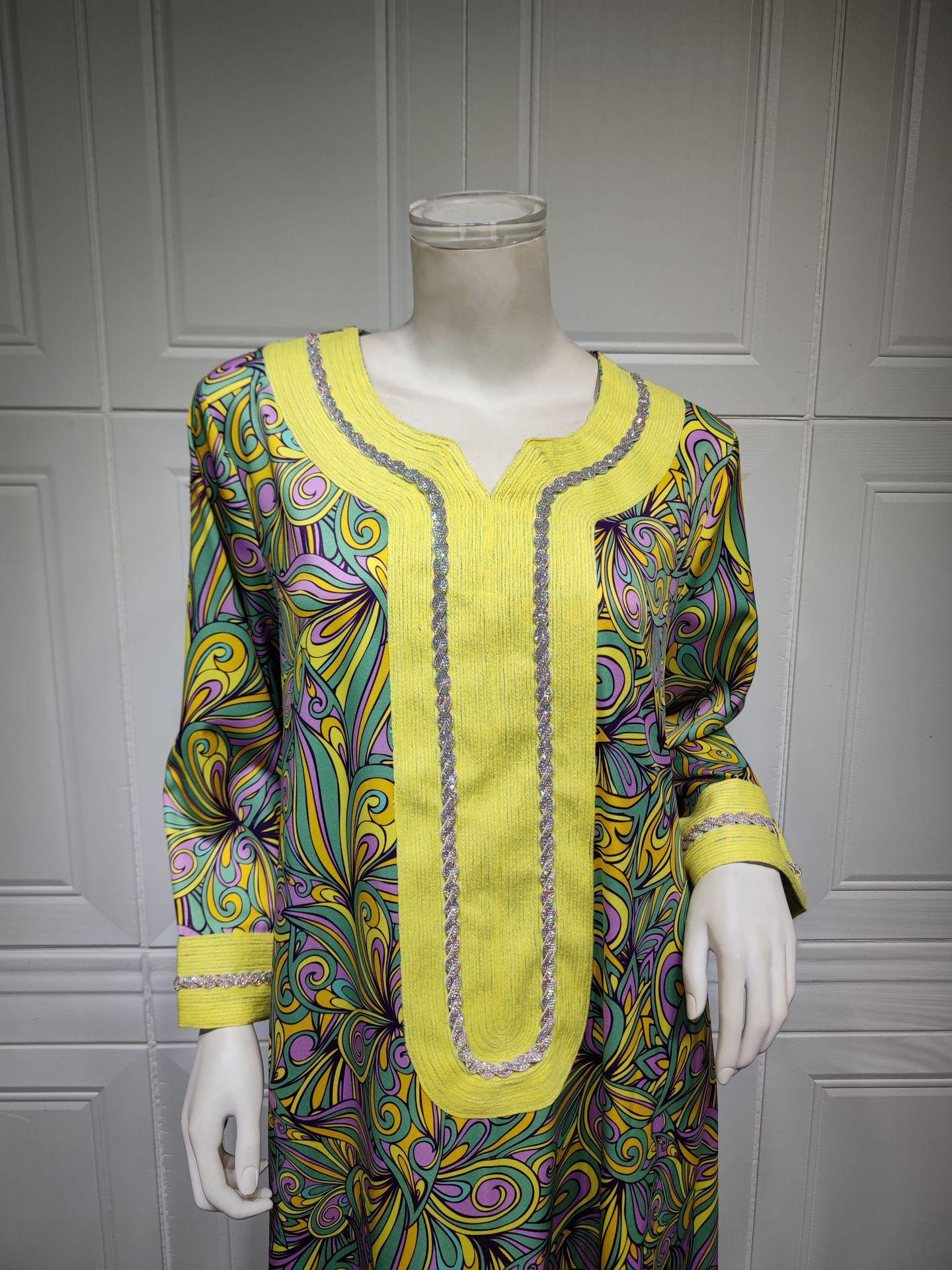 Robe musulmane brodée à diamants chauds HASASERIES HS1074
