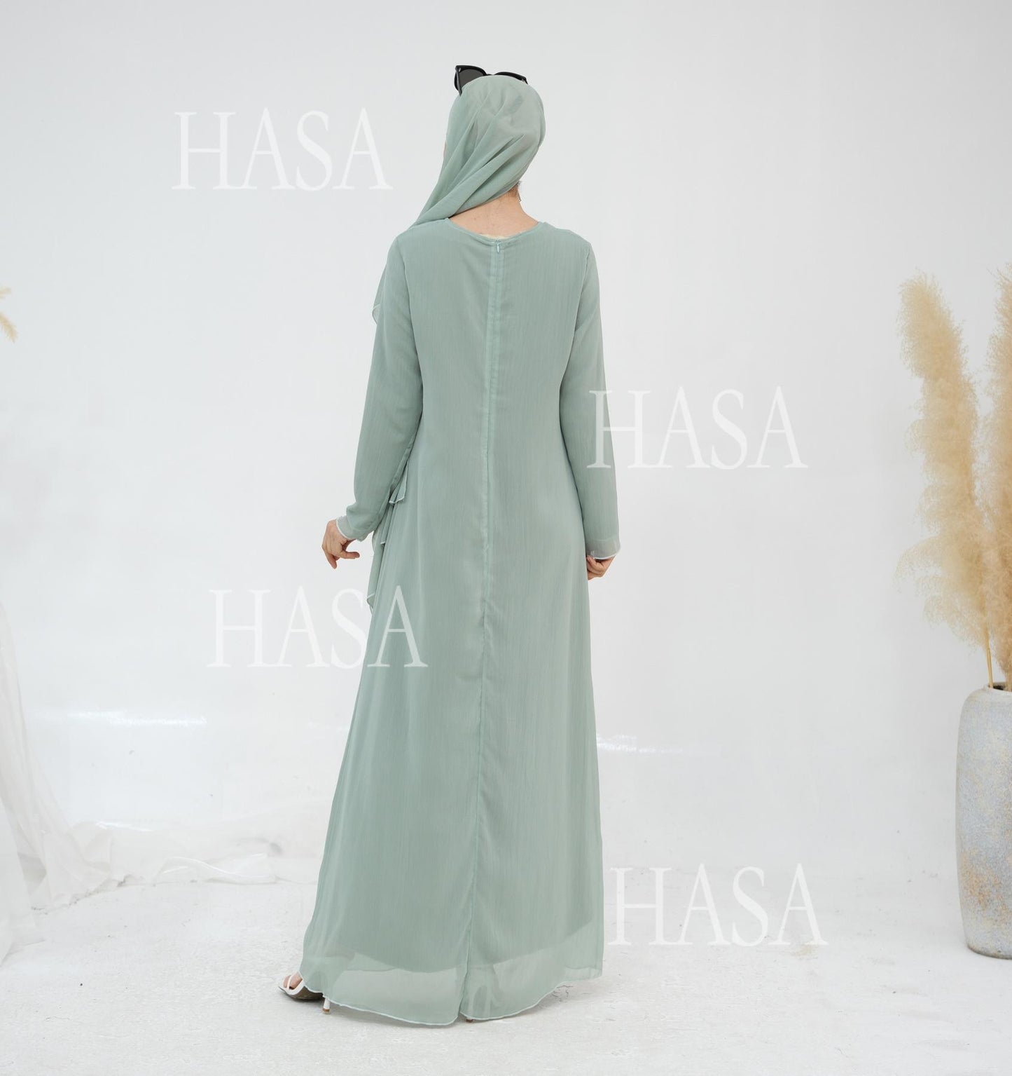 HS5881 Simple Two-piece Suit, A Dress Combination That Combines Comfort and Elegance closed abayas