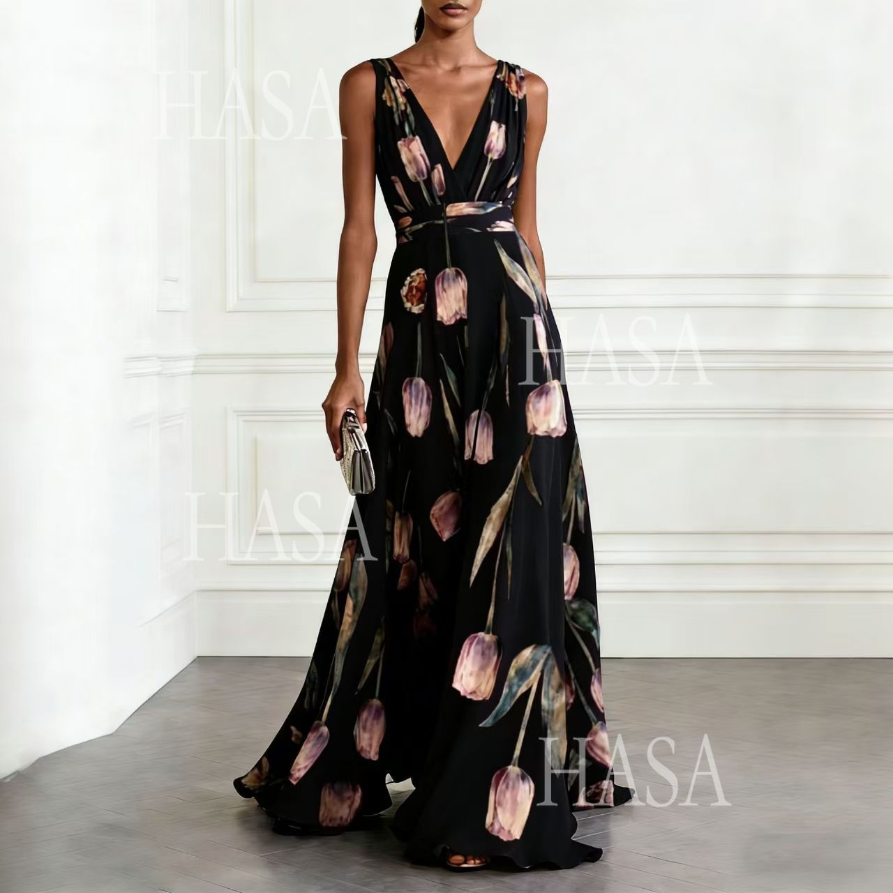 HASA HS6799 Romantic Floral Maxi Dress That Turns Heads