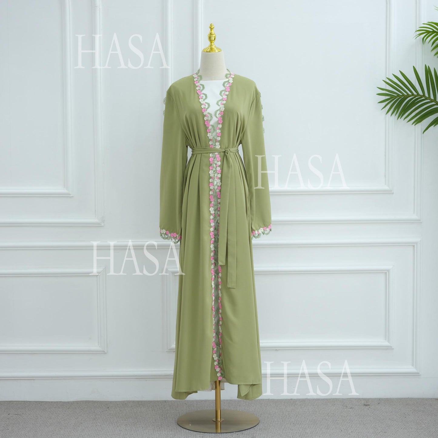 HS6560 Simple Floral Embroidery Cardigan