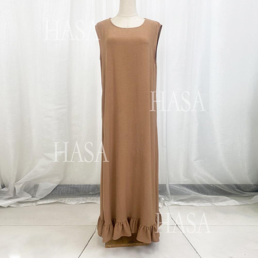 HS5860 Fashionable Imitation Linen Solid Color Robe, Breathable and Comfortable Leading The Trend abaya girl