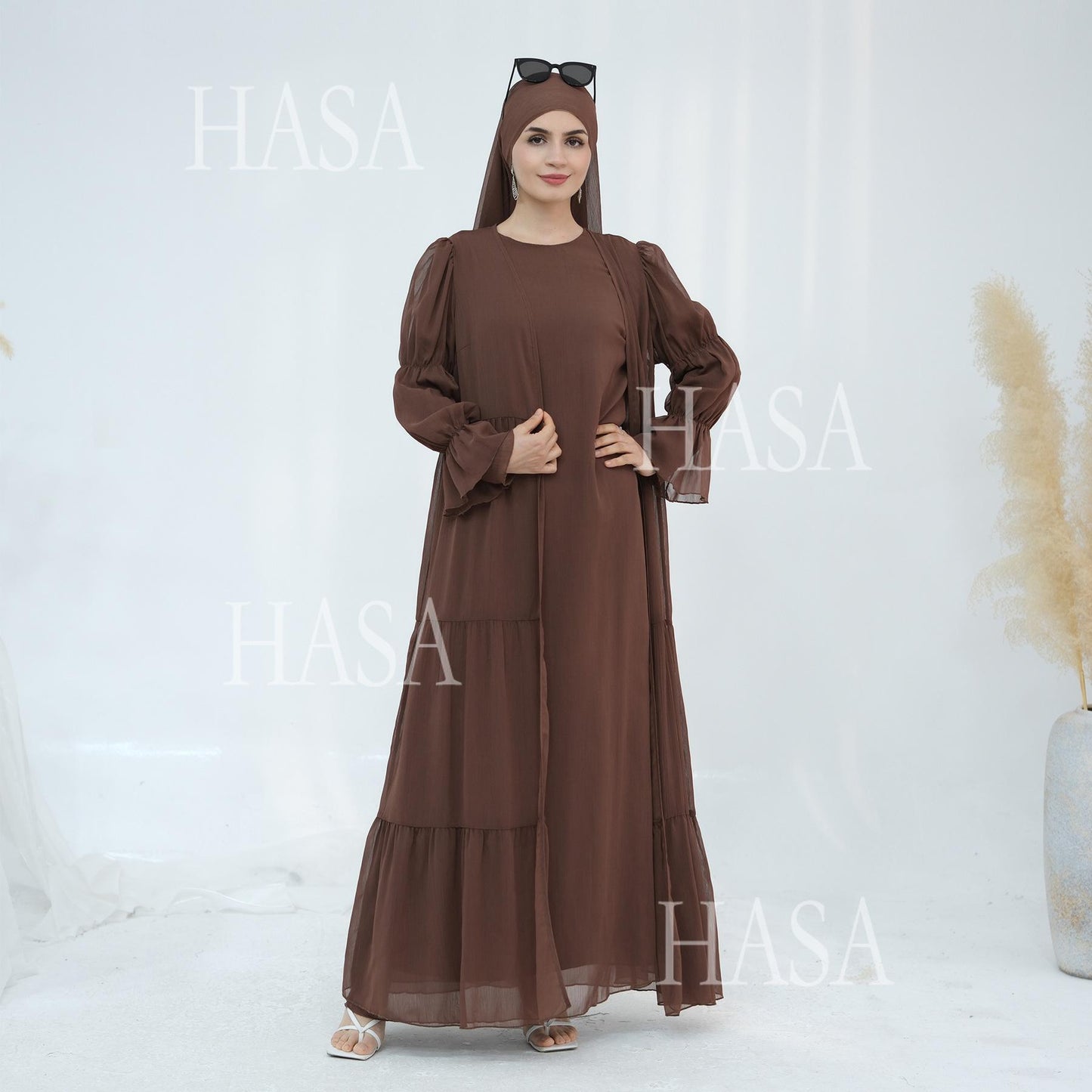 HS5880 Chiffon Texture Layered Design, A Two-way Dress Suitable for Both Daily and Formal Occasions