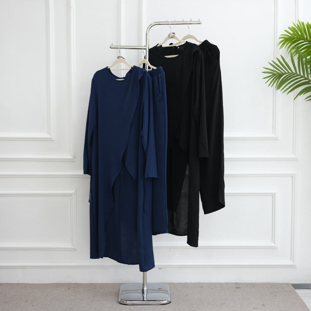 HS6605 Stylish asymmetrical two-piece set (with optional headscarf)