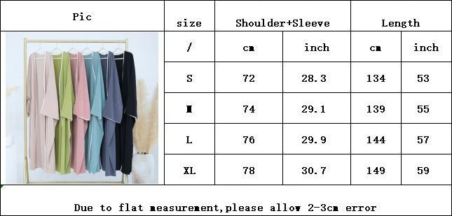 HS5877 The Loose-fitting Robe Has A Lightweight Silhouette That Is Perfect for Any Occasion open abaya outfit