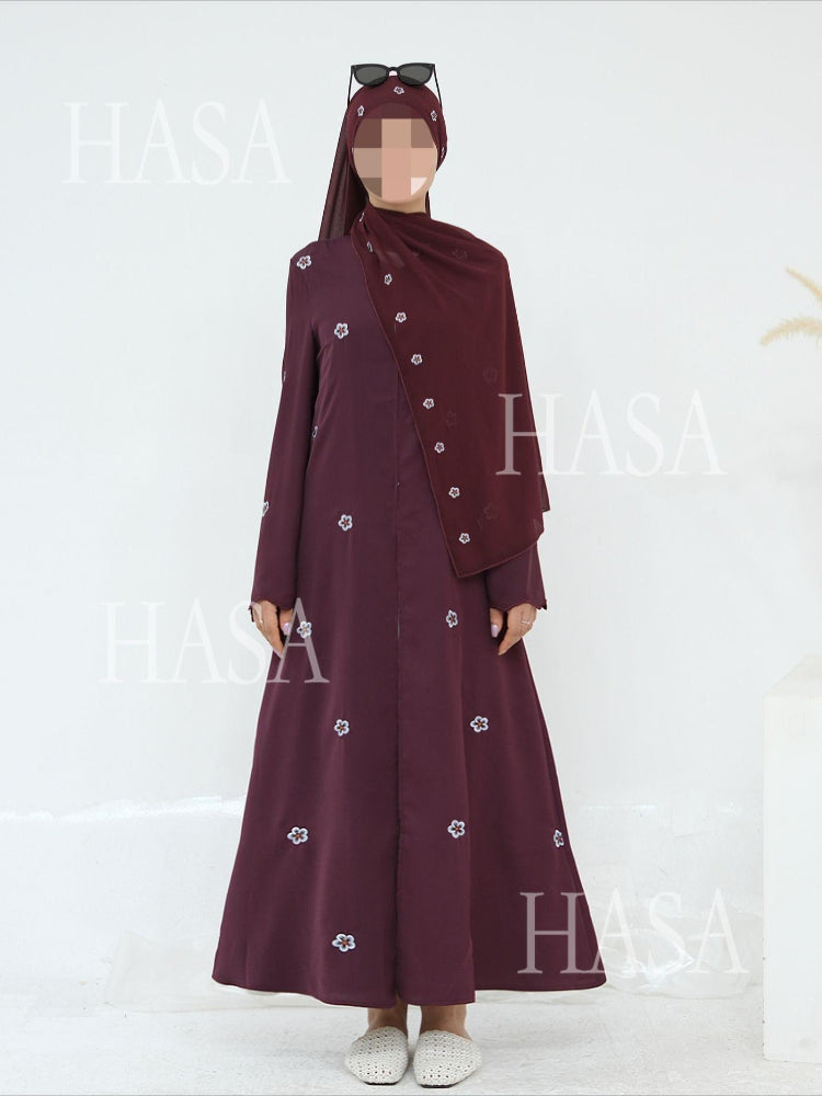 HS6612 All-over Embroidered Cardigan Two-piece Set