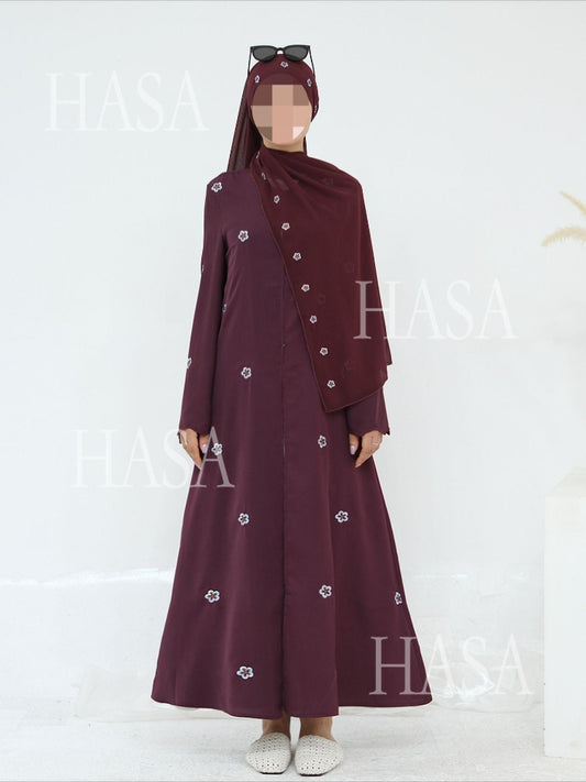 HS6612 All-over Embroidered Cardigan Two-piece Set