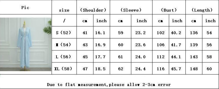 HS6562 Blue Bow Embroidered Abaya Tunic Cardigan