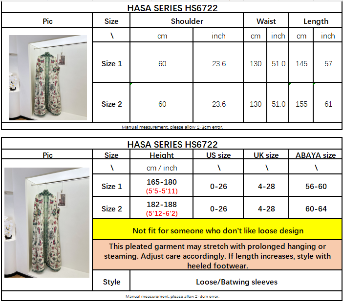 HS6722 Porcelain Dreams  White Abaya with Green & Red Floral Prints