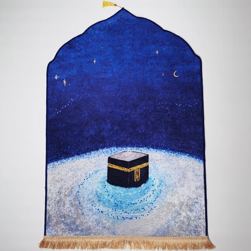 HASASERIES HS1168 Tapis de prière imprimé Tapis Qibla Tapis de prière