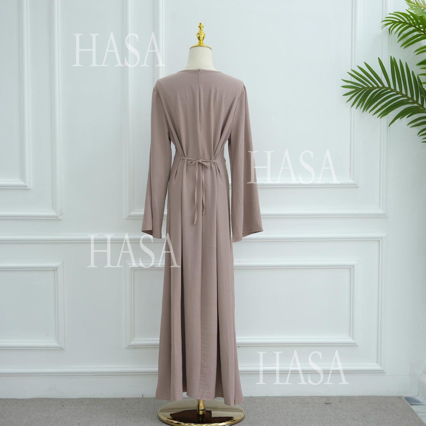 HS6549 Minimalist Abaya with Waist Detail