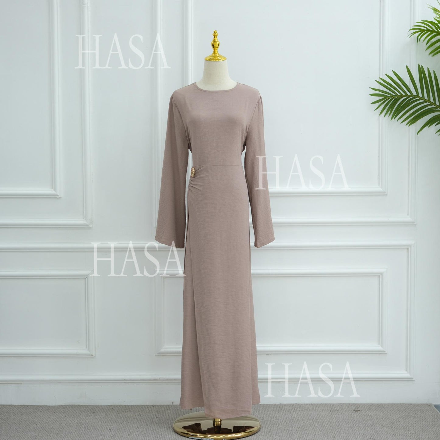 HS6549 Minimalist Abaya with Waist Detail