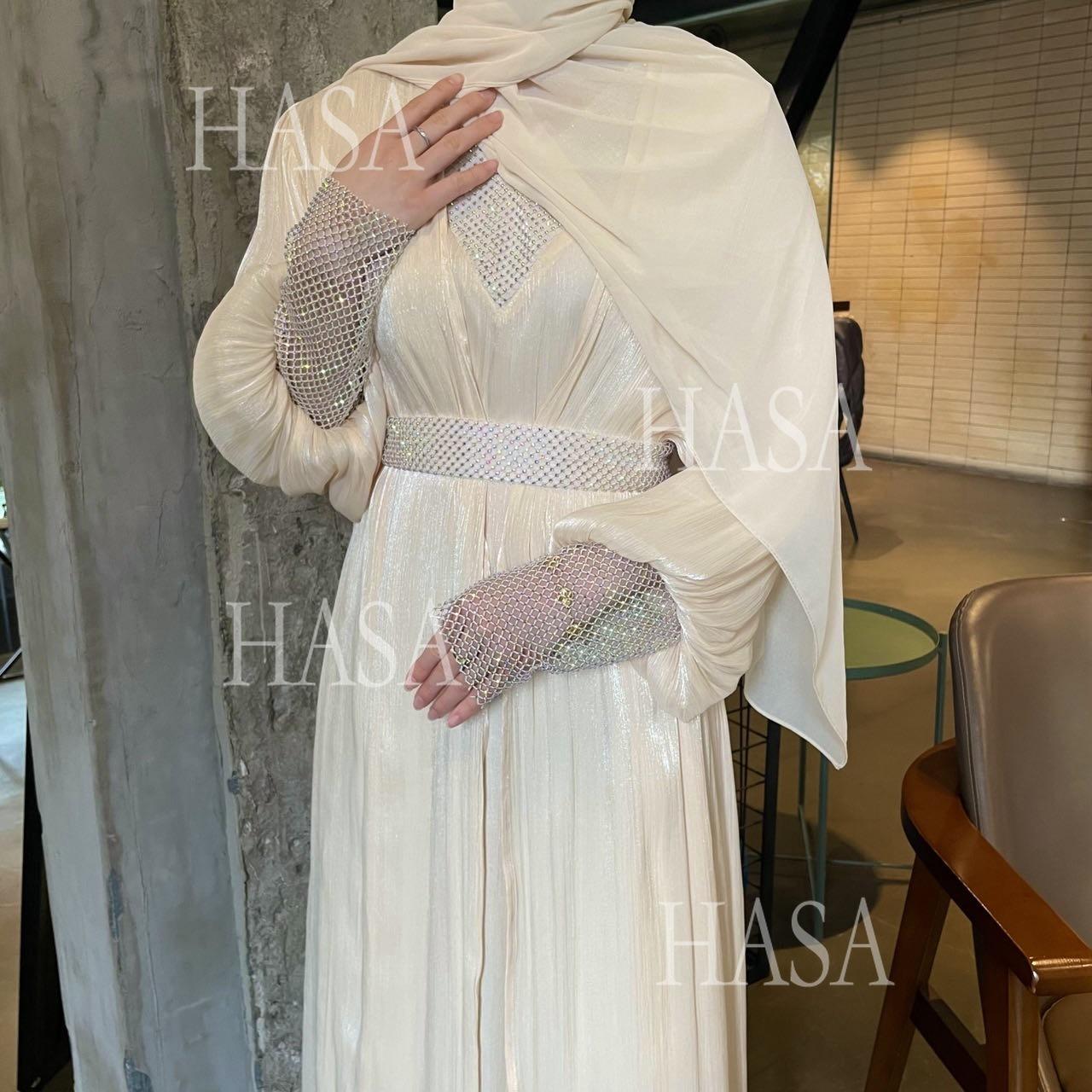 HS6481  Chiffon Robe 4 - Piece Set for Graceful Look