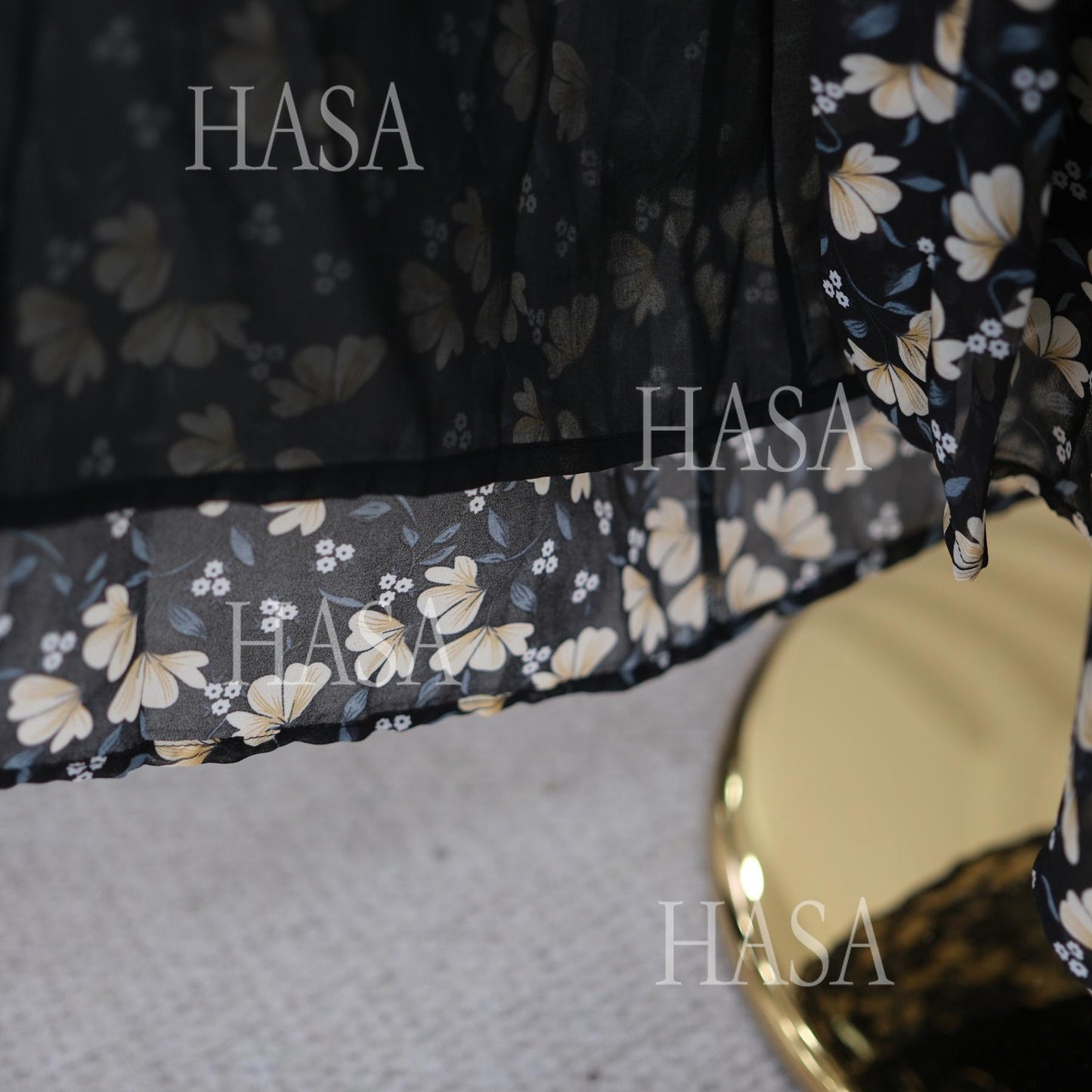 HS6515 Summer Printed Chiffon Jacket and Headscarf Two-Piece Set