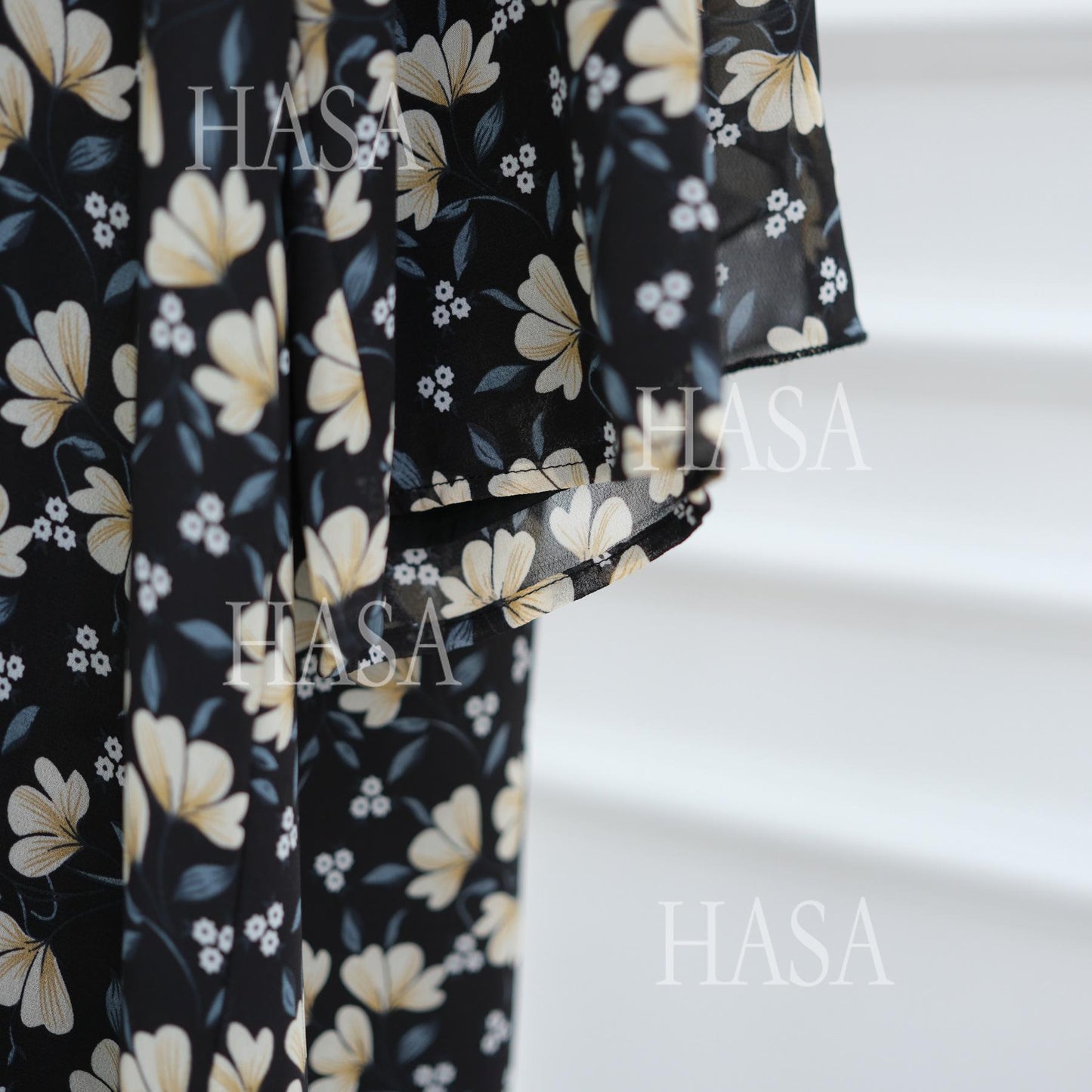 HS6515 Summer Printed Chiffon Jacket and Headscarf Two-Piece Set
