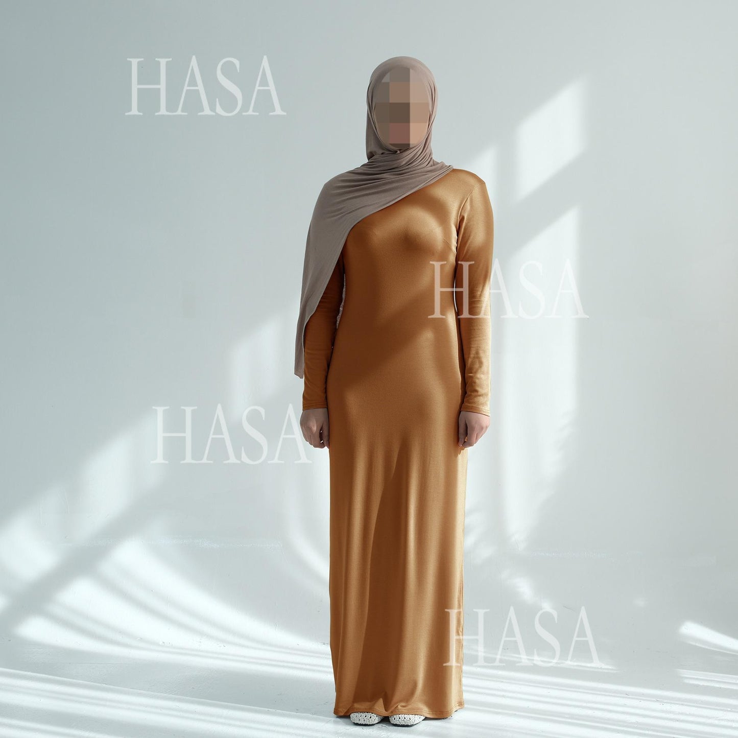 HS6565 Basic Solid Color Modal Cotton Long Dress